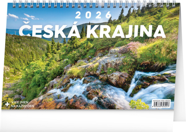 NOTIQUE Stolový kalendár Česká krajina CZ 2026, 23,1 x 14,5 cm