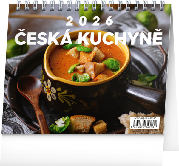 NOTIQUE Stolový kalendár Česká kuchyňa CZ 2026, 16,5 x 13 cm