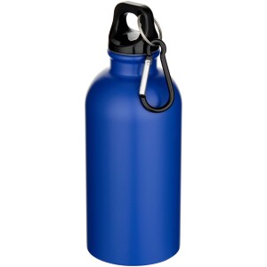 400 ml jednostenná fľaša na vodu Oregon z nerezovej ocele s certifikáciou RCS, karabínou a matnou povrchovou úpravou - Reklamnepredmety