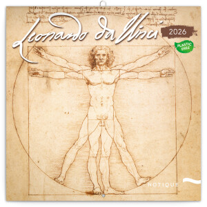 NOTIQUE Poznámkový kalendár Leonardo da Vinci 2026, 30 x 30 cm - Reklamnepredmety