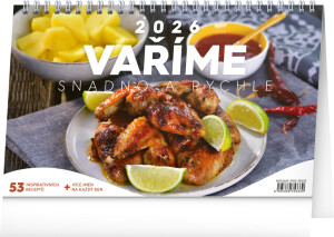 NOTIQUE Stolový kalendár Rýchle recepty CZ 2026, 23,1 x 14,5 cm - Reklamnepredmety