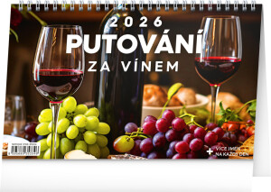 NOTIQUE Stolový kalendár Putovanie za vínom CZ 2026, 23,1 x 14,5 cm - Reklamnepredmety