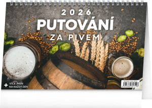 NOTIQUE Stolový kalendár Putovanie za pivom CZ 2026, 23,1 x 14,5 cm - Reklamnepredmety