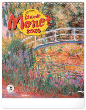 NOTIQUE Nástenný kalendár Claude Monet 2026, 48 x 56 cm - Reklamnepredmety