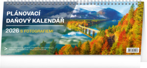NOTIQUE Stolový kalendár Plánovací daňový s fotografiami CZ 2026, 33 x 12,5 cm - Reklamnepredmety