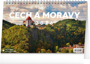 NOTIQUE Stolový kalendár Krásy Čech a Moravy CZ 2026, 23,1 x 14,5 cm - Reklamnepredmety