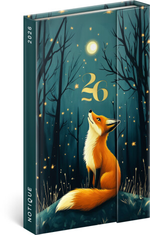 NOTIQUE Týždenný magnetický diár Líška 2026, 13 x 21 cm - Reklamnepredmety
