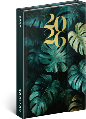 NOTIQUE Týždenný magnetický diár Monstera 2026, 11 x 16 cm - Reklamnepredmety