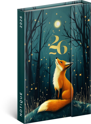 NOTIQUE Týždenný magnetický diár Líška 2026, 11 x 16 cm - Reklamnepredmety