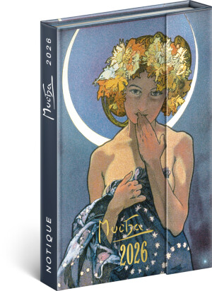 NOTIQUE Týždenný magnetický diár Alfons Mucha 2026, 11 x 16 cm - Reklamnepredmety