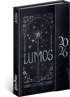 NOTIQUE Týždenný magnetický diár Harry Potter –  Lumos 2026, 11 x 16 cm - Reklamnepredmety