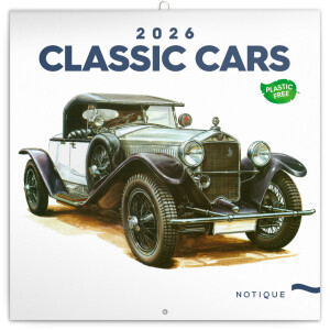 NOTIQUE Poznámkový kalendár Classic Cars – Václav Zapadlík 2026, 30 x 30 cm - Reklamnepredmety