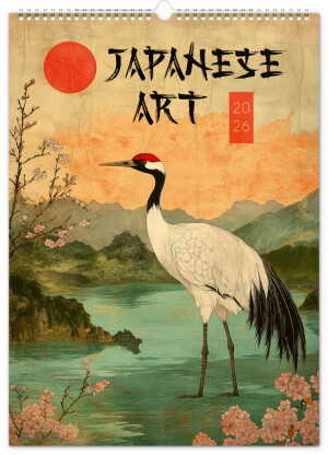 NOTIQUE Nástenný kalendár Vintage plagáty – japonské umenie 2026, 33 x 46 cm - Reklamnepredmety