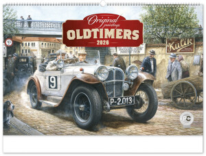 NOTIQUE Nástenný kalendár Oldtimers – Václav Zapadlík 2026, 64 x 42 cm - Reklamnepredmety