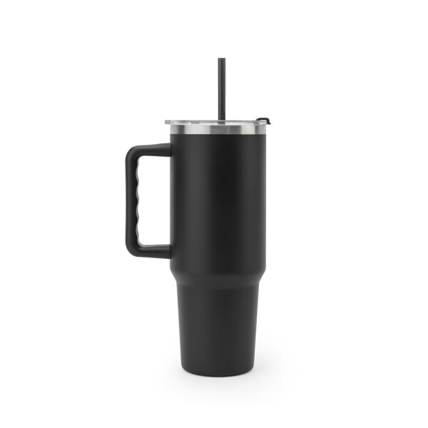 JOYNER XL. Veľký nerezový cestovný pohár (91% recyklovaný) s vákuovo izolovanou dvojitou stenou a matným povrchom 1300 mL