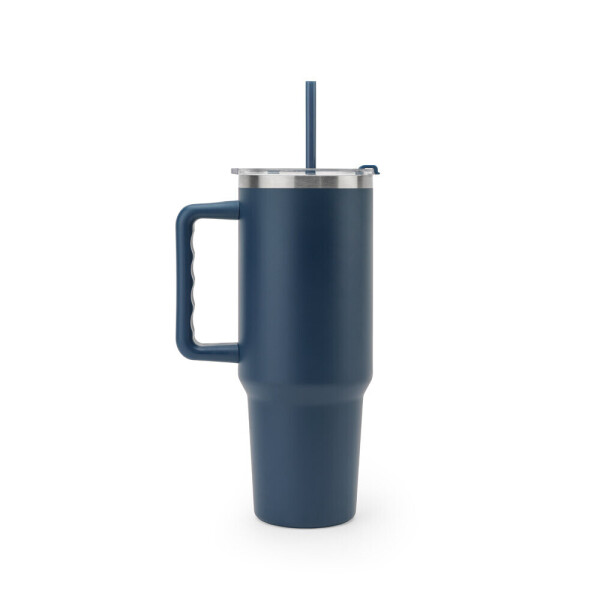 JOYNER XL. Veľký nerezový cestovný pohár (91% recyklovaný) s vákuovo izolovanou dvojitou stenou a matným povrchom 1300 mL