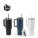 JOYNER XL. Veľký nerezový cestovný pohár (91% recyklovaný) s vákuovo izolovanou dvojitou stenou a matným povrchom 1300 mL - 94373-set - variant 