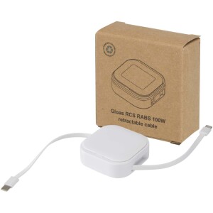 Gloas vysouvací datový a 100W rychlonabíjecí kabel 5 v 1 z recyklovaného materiálu s nářadím na smartphone - Reklamnepredmety