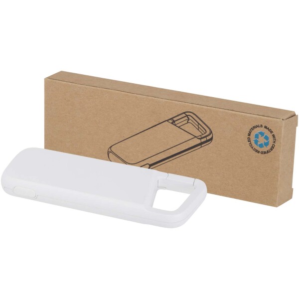 Alkes vodeodolná powerbanka z recyklovaného plastu s karabinou, kapacita 5000 mAh, 12 W