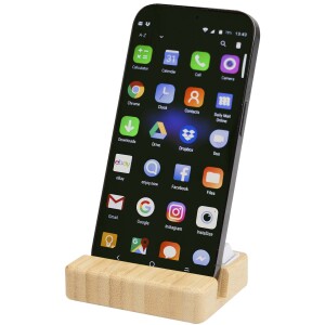 Algol stojan na telefon a antistresová hračka z recyklovaného plastu s bambusovými detaily - Reklamnepredmety