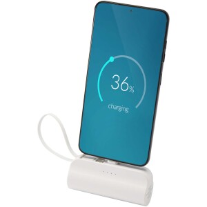 Alnair powerbanka 5000 mAh 10W z recyklovaného plastu s konektorem typu C, výklopným stojánkem a kabelem 2 v 1 - Reklamnepredmety