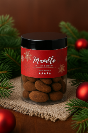 Dóza mandle v mliečnej čokoláde a škorici - Reklamnepredmety