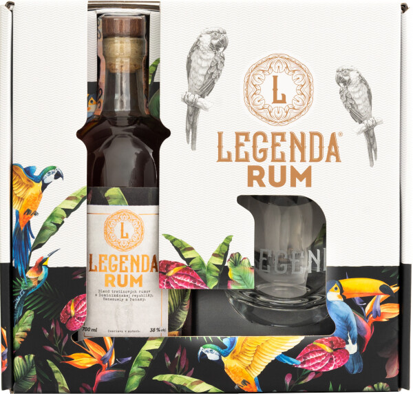Rum Legenda 38% s pohárom