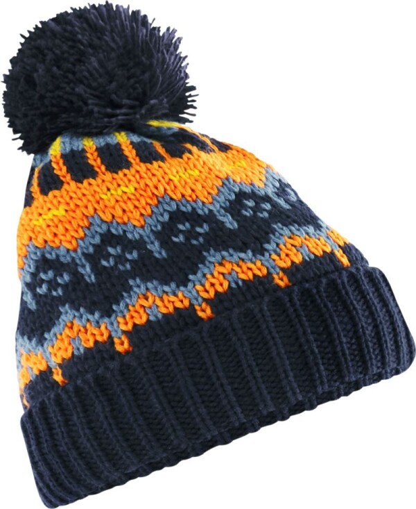 Bavlnená čiapka s brmbolcom "Retro Ski"