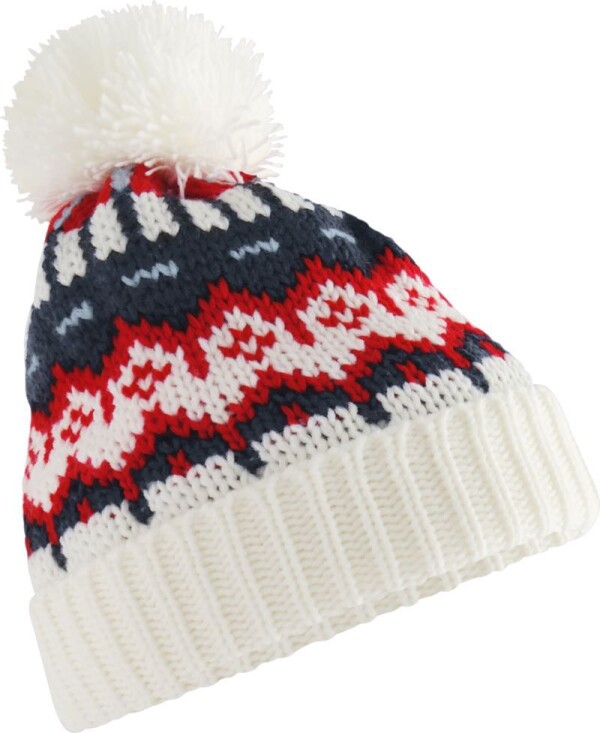 Bavlnená čiapka s brmbolcom "Retro Ski"