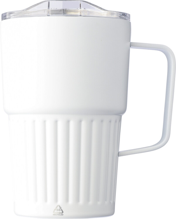 Dvojstenný cestovný hrnček z recyklovanej nerezovej ocele 450 ml