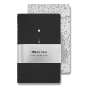 Zošity Moleskine NASA - L, čisté, 2 ks — čierna