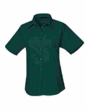 PW302 Ladies Poplin Short Sleeve Blouse - Reklamnepredmety