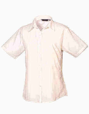 PW302 Ladies Poplin Short Sleeve Blouse - Reklamnepredmety