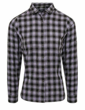 PW350 Ladies Mulligan Check Cotton Long Sleeve Shirt - Reklamnepredmety