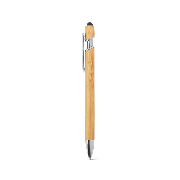NEIL BAMBOO. Bambusové guľôčkové pero s chrómovanými hliníkovými detailmi