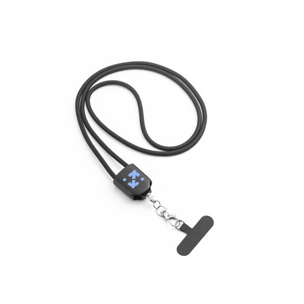 ZEWAIL. Šnúrka s priloženým držiakom na smartfón, kábel USB-C a rôzne adaptéry z recyklovaného ABS a recyklovaného TPE