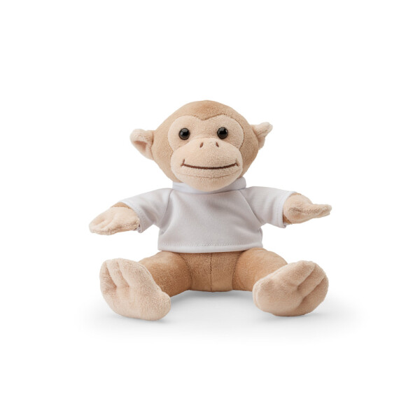 MONKY. Plyšová hračka v tvare opice s tričkom