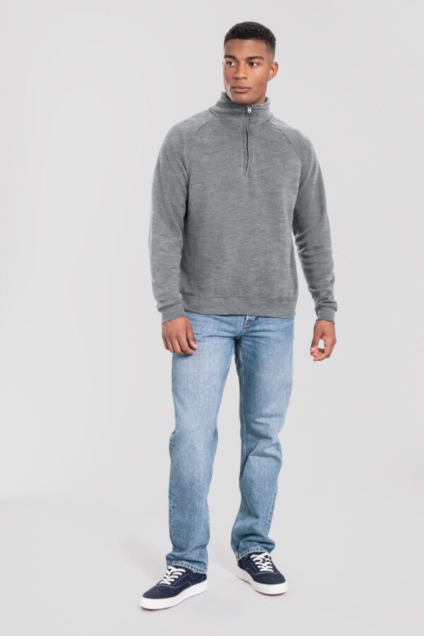 Ťažká mikina s 1/4 zipsom - Iconic Premium Zip Neck Sweat