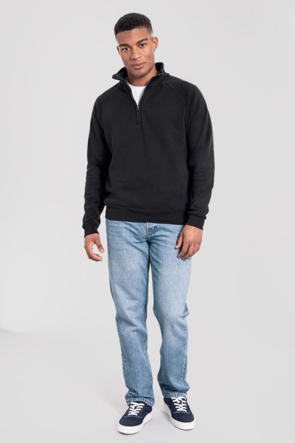 Ťažká mikina s 1/4 zipsom - Iconic Premium Zip Neck Sweat
