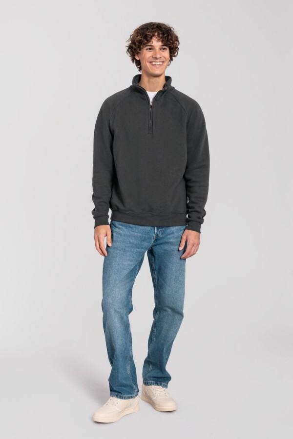 Ťažká mikina s 1/4 zipsom - Iconic Premium Zip Neck Sweat