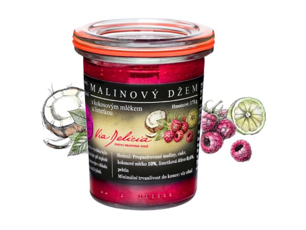 Malinový džem s kokosovým mliekom a limetkou 175 g