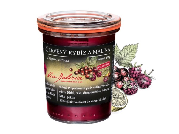 Džem červená ríbezľa a malina s kvapkou citróna 175 g