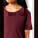 Stella Serena dámske tričko s hlbokým výstrihom - sttw173-burgundy_studio_lifestyle_detail_front - variant Eg STTW173C2441L