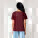 Stella Serena dámske tričko s hlbokým výstrihom - sttw173-burgundy_studio_lifestyle_main_back - variant Eg STTW173C2441L