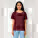 Stella Serena dámske tričko s hlbokým výstrihom - sttw173-burgundy_studio_lifestyle_main_front - variant Eg STTW173C2441L