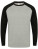 SFM271 Mens Long Sleeved Baseball T - SFM271_Heather-Grey_Black - variant Ls 1000224590