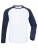 SFM271 Mens Long Sleeved Baseball T - SFM271_White_Oxford-Navy - variant Ls 1000167696