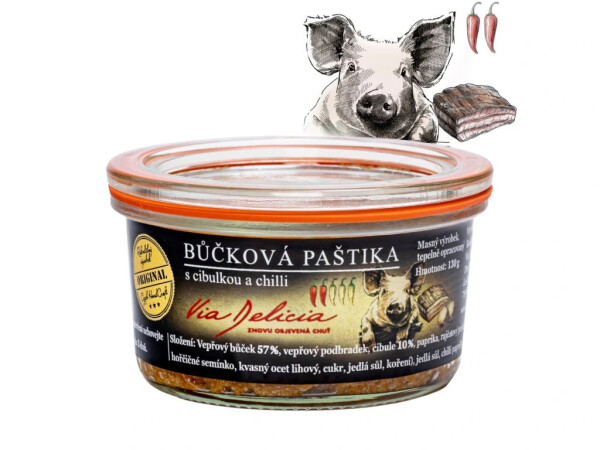 Bôčiková paštéta s cibuľkou a chilli 130 g