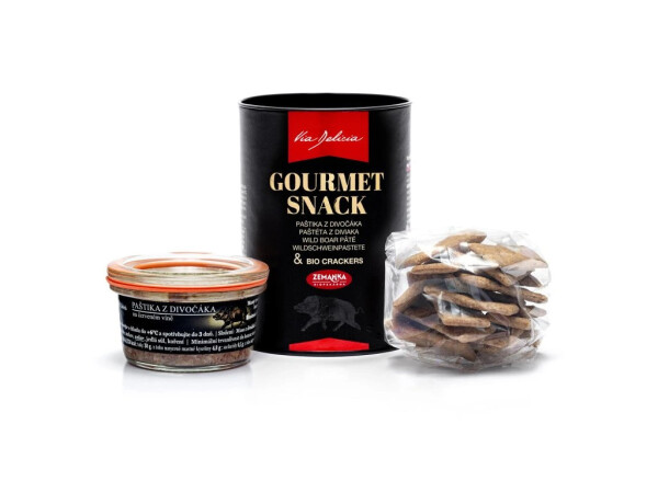 GOURMET SNACK – Paštéta z diviaka & BIO krekry