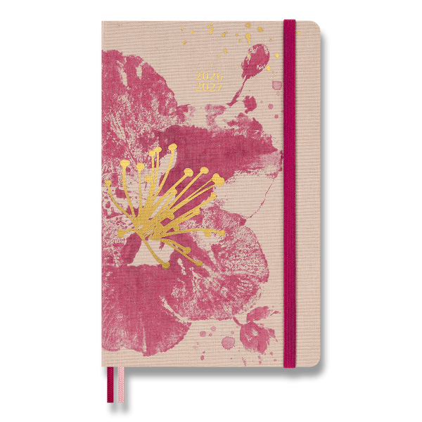 18-mesačný diár Moleskine Sakura 2026-27 - tvrdé dosky, L, týždenný